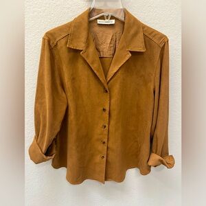 Evan Picone button up shirt brown large